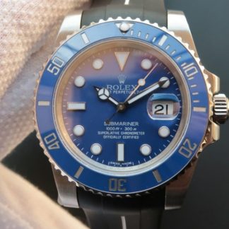 Rolex Submariner 116619 LB Blå keramik V7 Svart gummirem