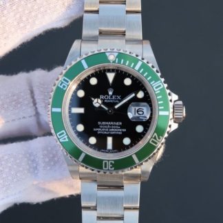 Rolex Submariner 16610 LV Green Metal Bezel SS Bracelet