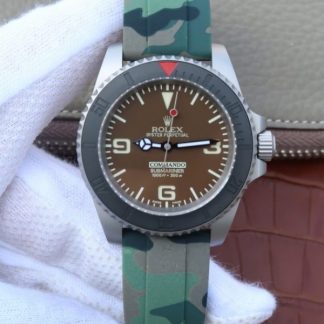 Rolex Submariner Commando Grå urtavla Keramisk Bezel Gummirem