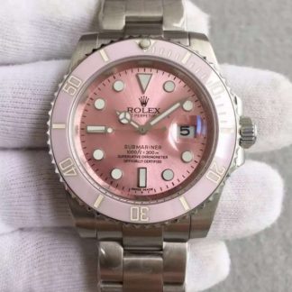 Rolex Submariner Lady SS Rosa Bezel Rosa Urtavla SS Armband