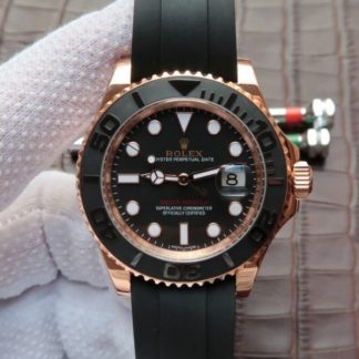 Rolex Yacht-Master 116655 Svart keramisk bezel Gummirem